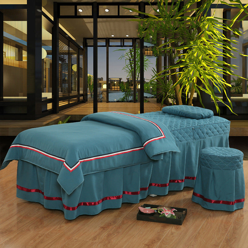 Beauty bed salon bed cover by My Store, shown neatly fitted over a salon treatment bed