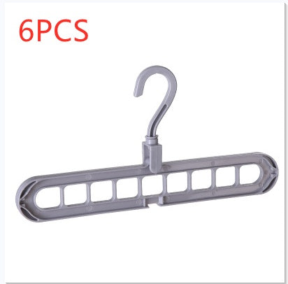 9-hole clothes hanger organizer, space-saving hanging rack in white plastic by My Store