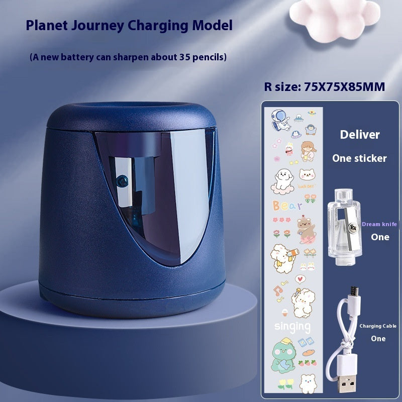 Cute portable electric pencil sharpener for children, automatic roll design