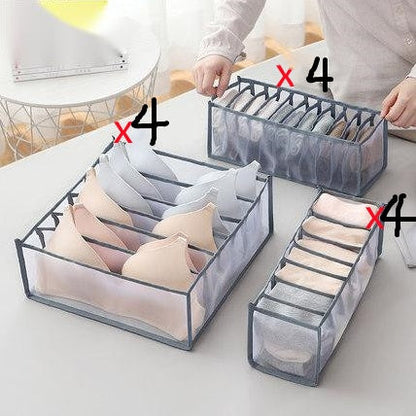 Non-woven fabric underwear storage box by My Store, divided organizer with compartments for lingerie and socks