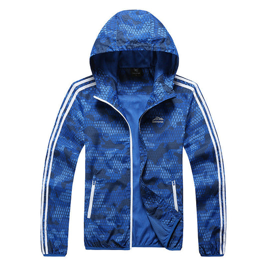 Men's outdoor sports skin wind coat, thin long-sleeved sunscreen jacket, waterproof and breathable summer wear