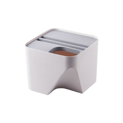 Stacked kitchen trash and recycle bin for dry and wet waste separation, suitable for bathroom use