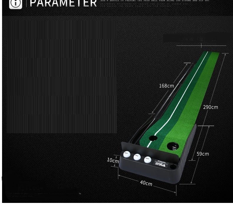 2.5m x 3m golf putting mat and putter trainer green carpet practice set