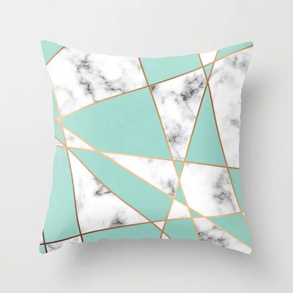 Pink geometric abstract decorative pillowcase featuring a modern pattern