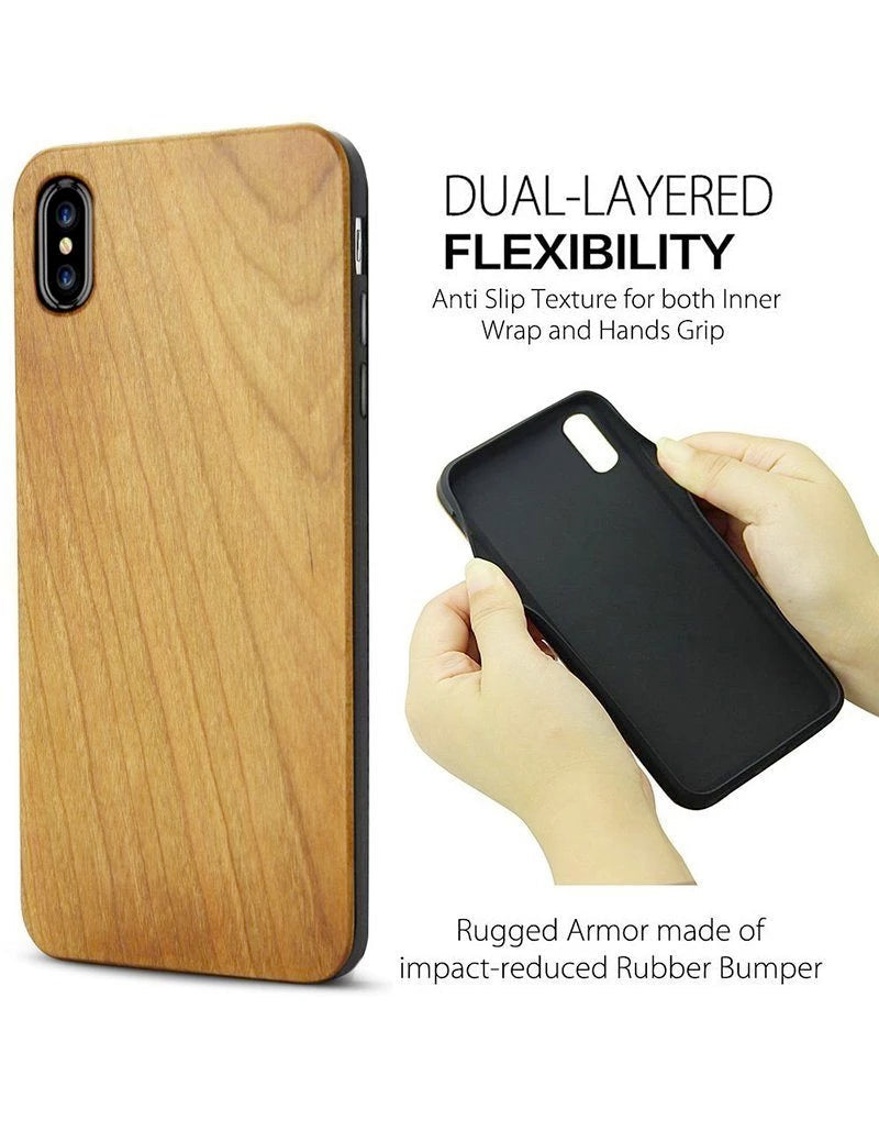 Wooden phone case by My Store with natural wood grain and protective raised edges