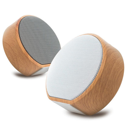 Mini wood Bluetooth speaker with portable outdoor wireless design and AUX and TF card support