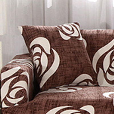 Printed sofa cushion cover with colorful pattern for sofa seating, shown flat against a plain background