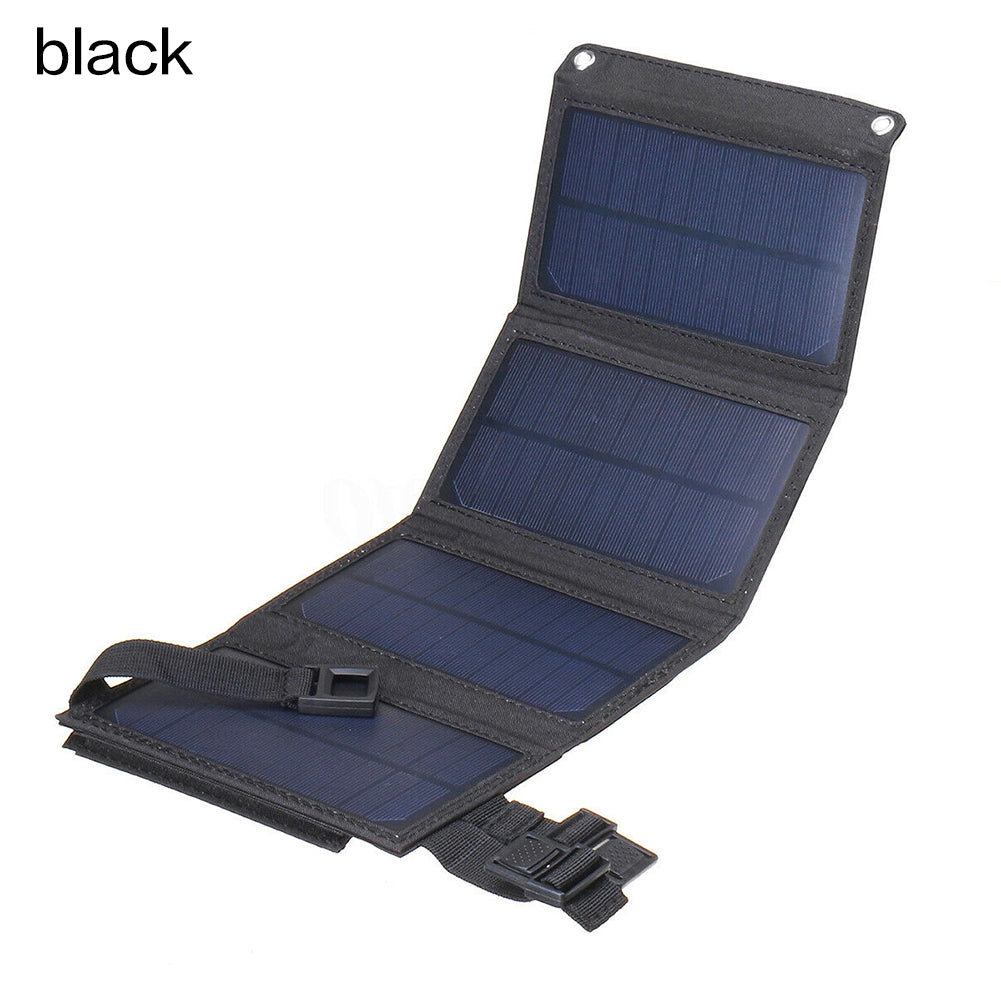 Foldable solar bag shown from the front with compact design and portable carrying handles