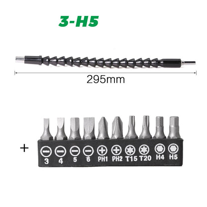 Flexible shaft drill bit holder, flexible black shaft with metal bit holder end
