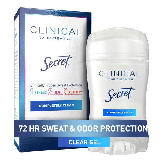 Secret Clinical Strength Antiperspirant & Deodorant Clear Gel - Completely Clean - 1.6oz