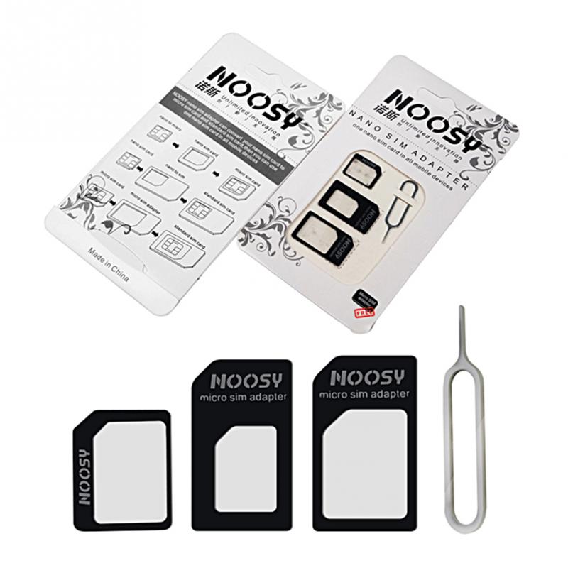 Three-piece SIM card by My Store, showing standard, micro, and nano SIM sizes