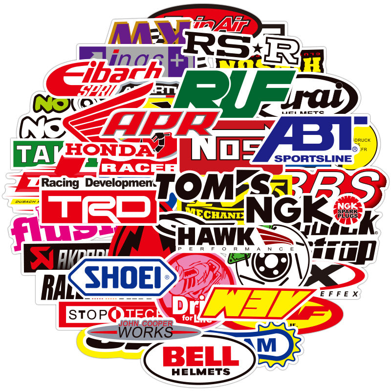 Car and motorcycle stickers in assorted designs for vehicle exterior decoration