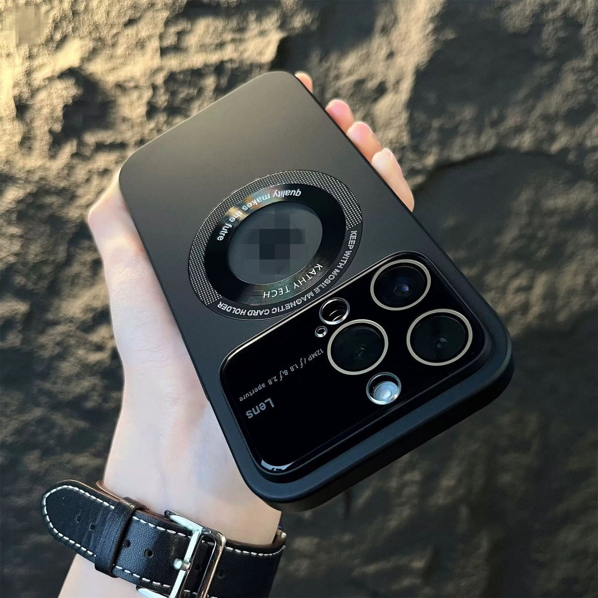 Frosted drop-resistant protective case by My Store, showing a slim translucent design with textured grip
