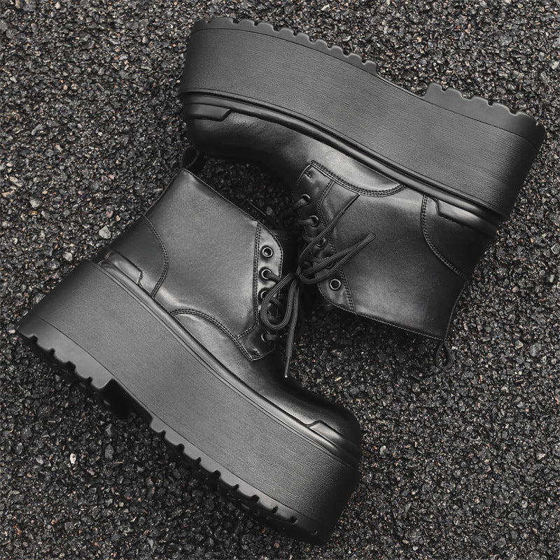 British-style vintage chunky-soled men's shoes in classic leather design