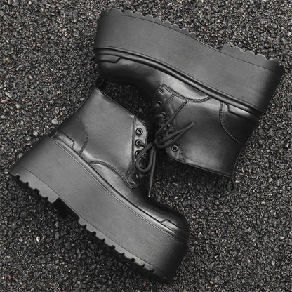 British-style vintage chunky-soled men's shoes in classic leather design
