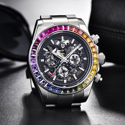 PAGANI DESIGN men's multifunctional watch with detailed dial and multiple subdials