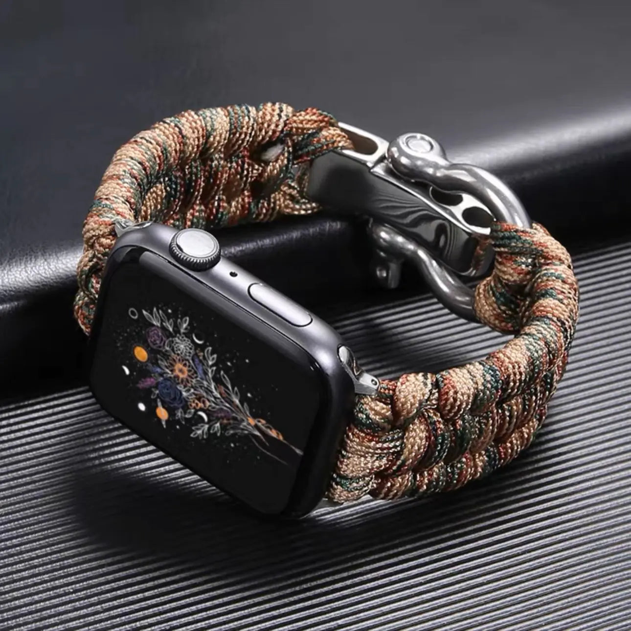 Apple Watch 7 Paracord Woven Strap with Steel Buckle