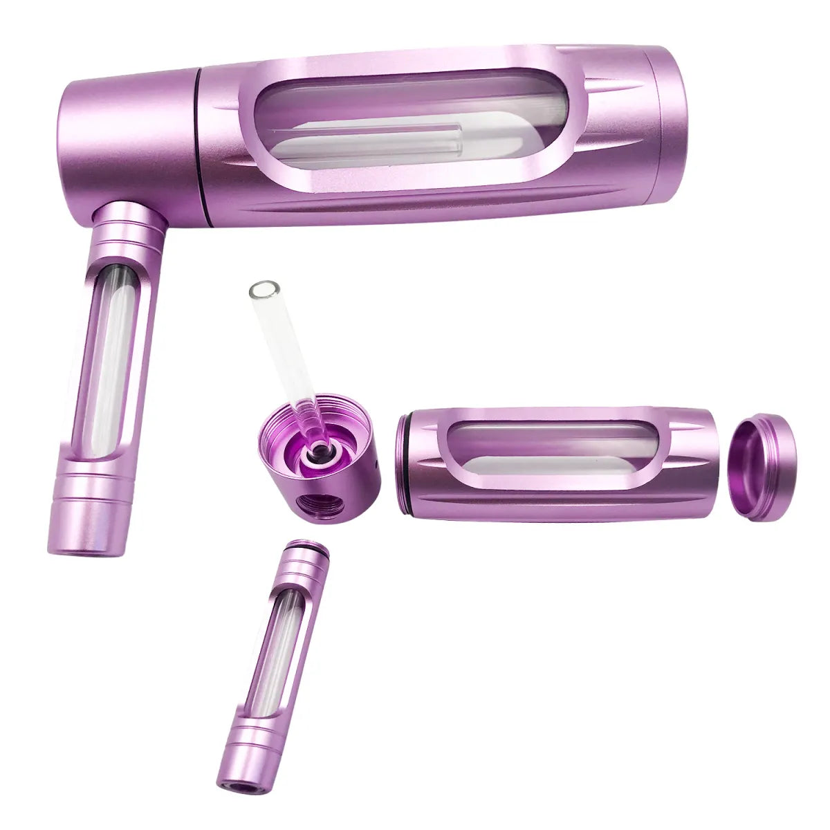 150Mm Portable Aluminum Alloy Glass Pipe With Keychain & Multi-Function Features - Durable & Compact