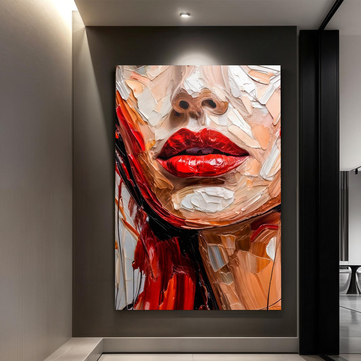 Contemporary minimalist abstract wall art on canvas by Tailored Canvases, featuring neutral tones and modern design.