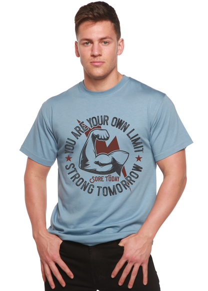 Men's printed graphic T-shirt by Spun Bamboo, made of bamboo viscose and organic cotton, featuring a colorful short sleeve design.