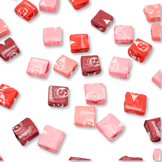 Starburst FaveREDS Fruit Chews bulk candy bag from Candy In Bulk, colorful chewy fruit candies displayed in a large bag