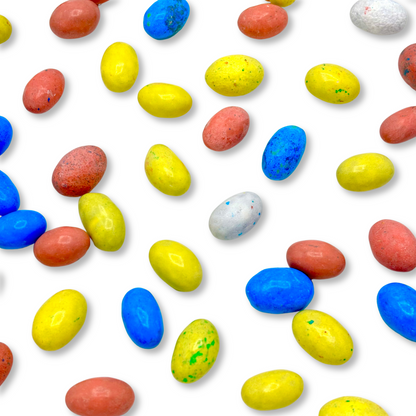 Two Whopper Robin Eggs Minis malted milk chocolate candies from Candy In Bulk in a bulk value bag.