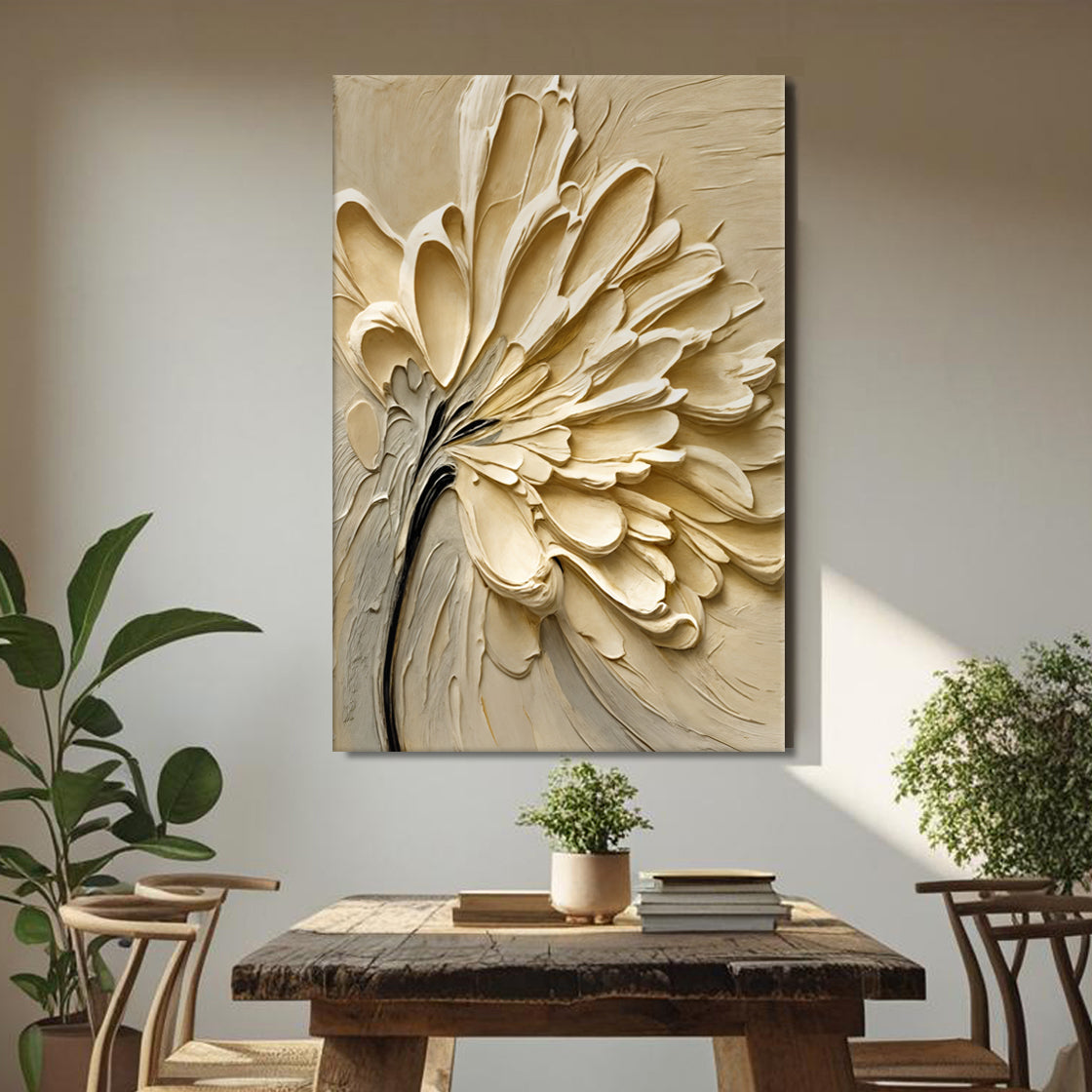 Colorful flower splatter canvas wall art by Tailored Canvases featuring vibrant floral design on a textured canvas surface.