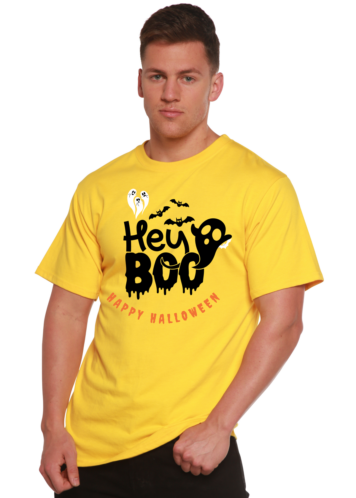 Spun Bamboo men's short sleeve graphic T-shirt made of bamboo viscose and organic cotton with printed design.