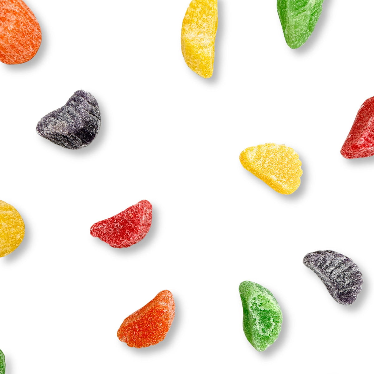 Assorted fruit-flavored candy slices from Candy In Bulk in a large value bag, colorful and chewy fruit candies for snacking.