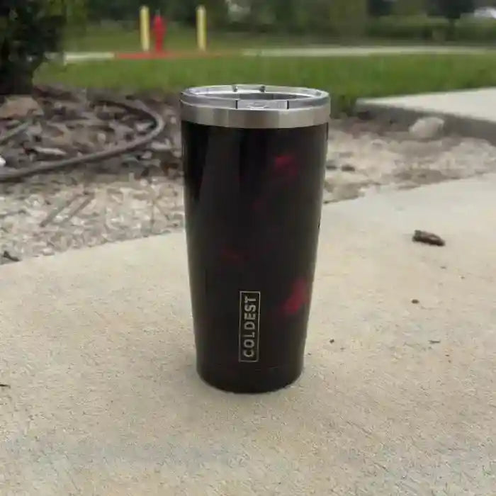 Coldest 20 oz Tumbler v2 hydration bottle with a sleek design, stainless steel body, and secure lid for cold beverages.