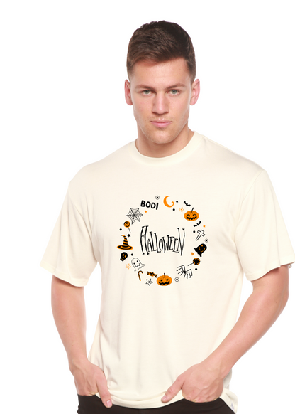 Spun Bamboo men's Halloween graphic T-shirt with short sleeves, bamboo viscose and organic cotton fabric, featuring a spooky print.