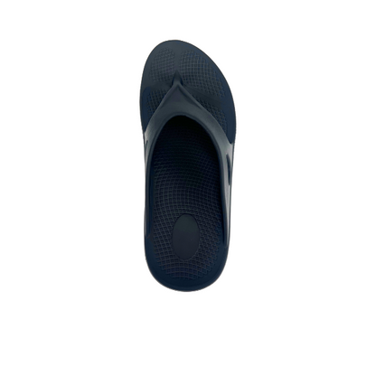 Dark grey Sovella Active Recovery Sandals for men by Lucky Feet Shoes, featuring a comfortable thong design, ideal for recovery.