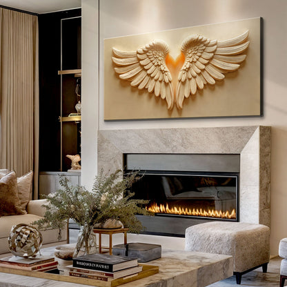 Canvas wall art featuring detailed wing design by Tailored Canvases, ideal for home decor and wall decoration.