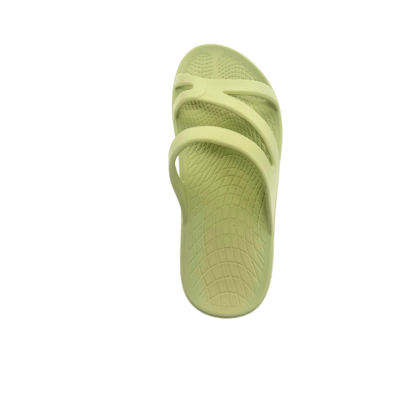Lucky Feet Shoes women's Sovella active recovery sandals in green, slide style with cushioned footbed for comfort and support.