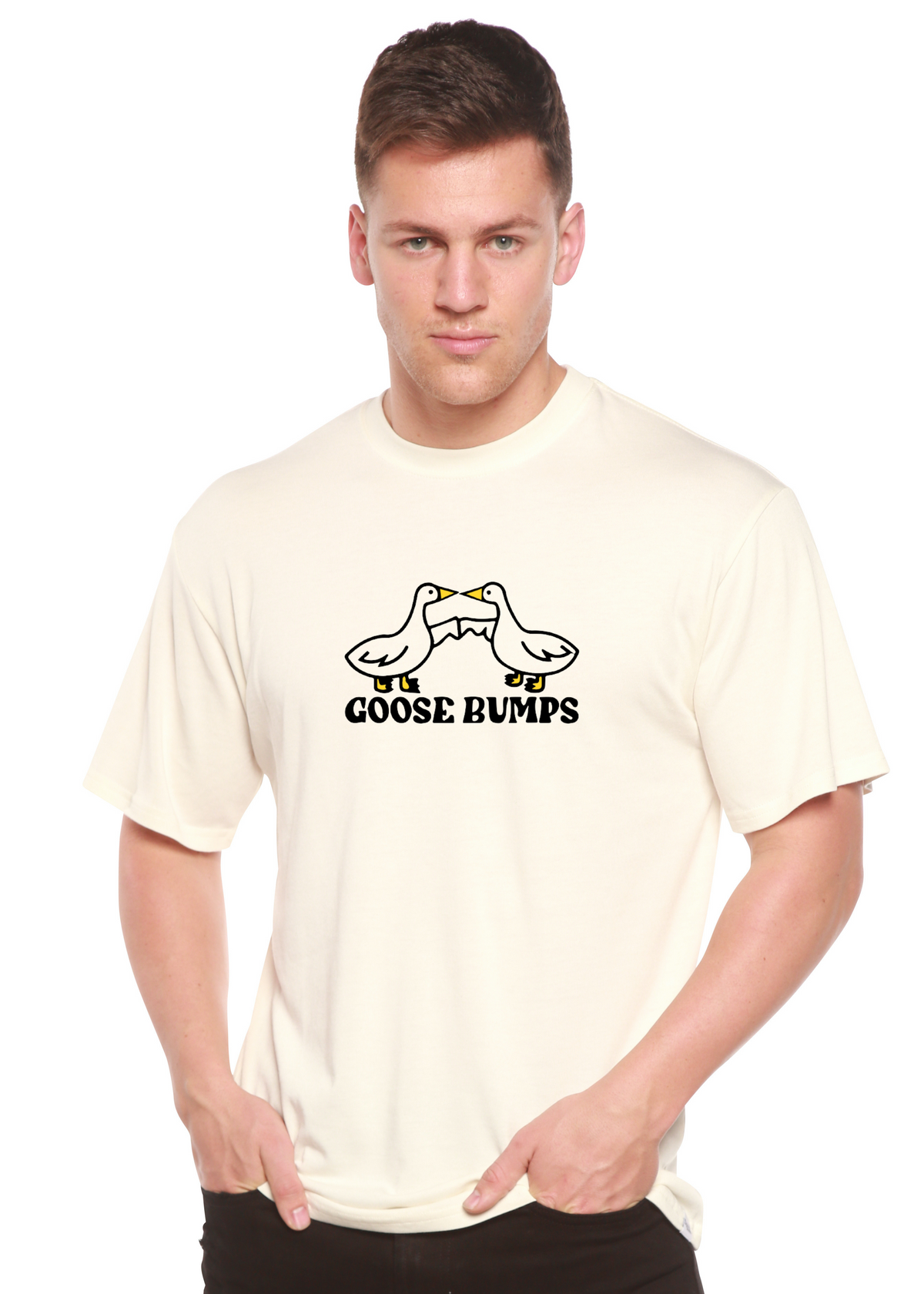 Spun Bamboo men's short sleeve graphic T-shirt made from bamboo viscose and organic cotton with printed design.