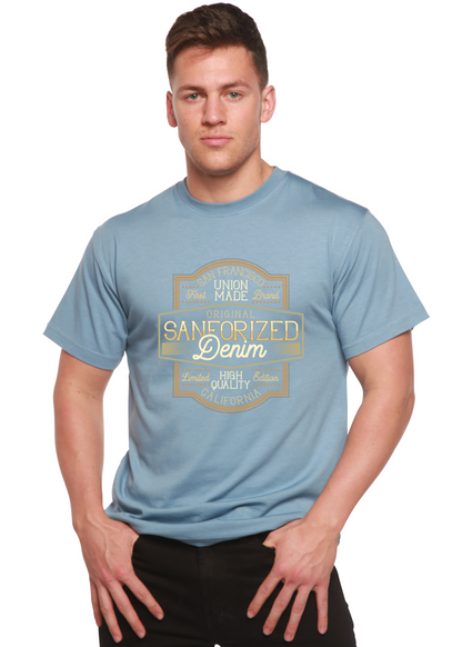 Spun Bamboo men's graphic T-shirt made of Sanforized denim with bamboo viscose and organic cotton, featuring a printed design.