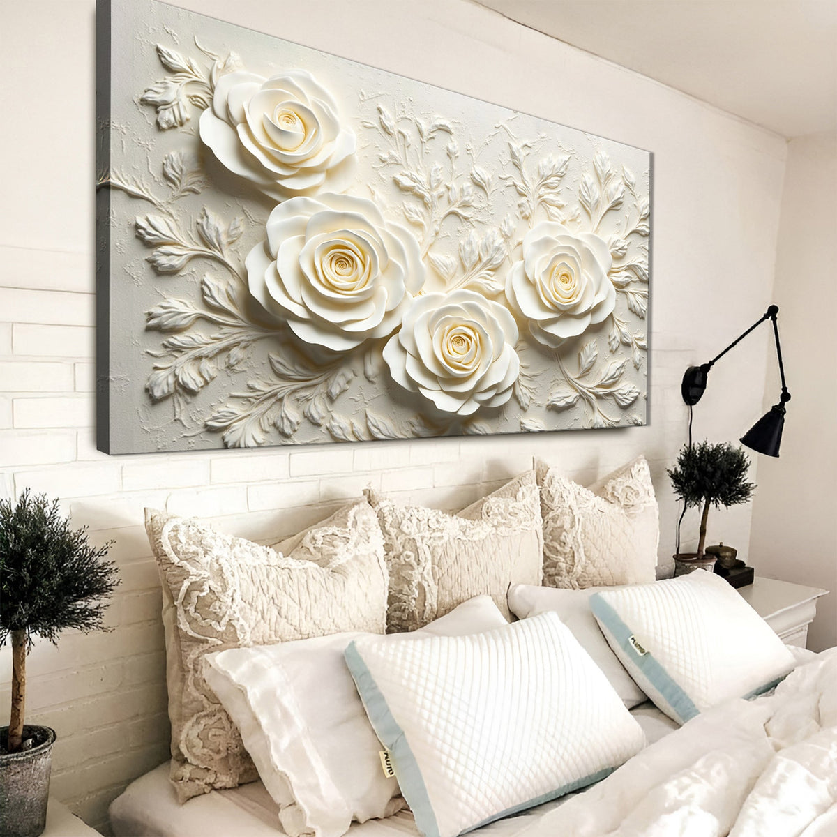 Floral abstract wall art on canvas by Tailored Canvases featuring vibrant, colorful floral and abstract design for modern decor.