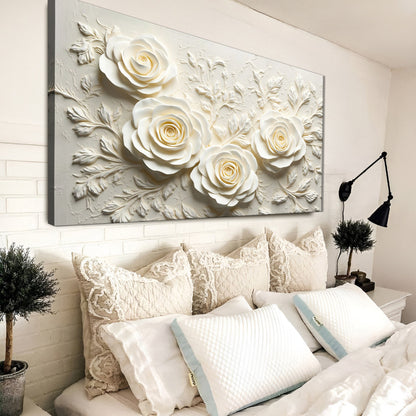 Floral abstract wall art on canvas by Tailored Canvases featuring vibrant, colorful floral and abstract design for modern decor.