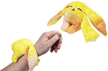 Soft Moon Pals Spark Mini Wrist Hugger plush toy with colorful design, perfect for wrist wear and cuddling.
