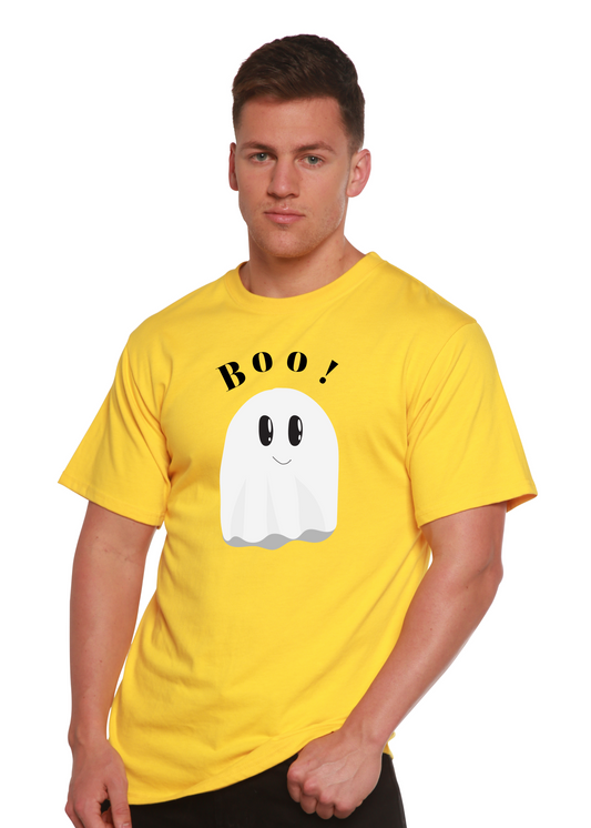 Spun Bamboo men's graphic T-shirt made from bamboo viscose and organic cotton, featuring a printed short sleeve design.