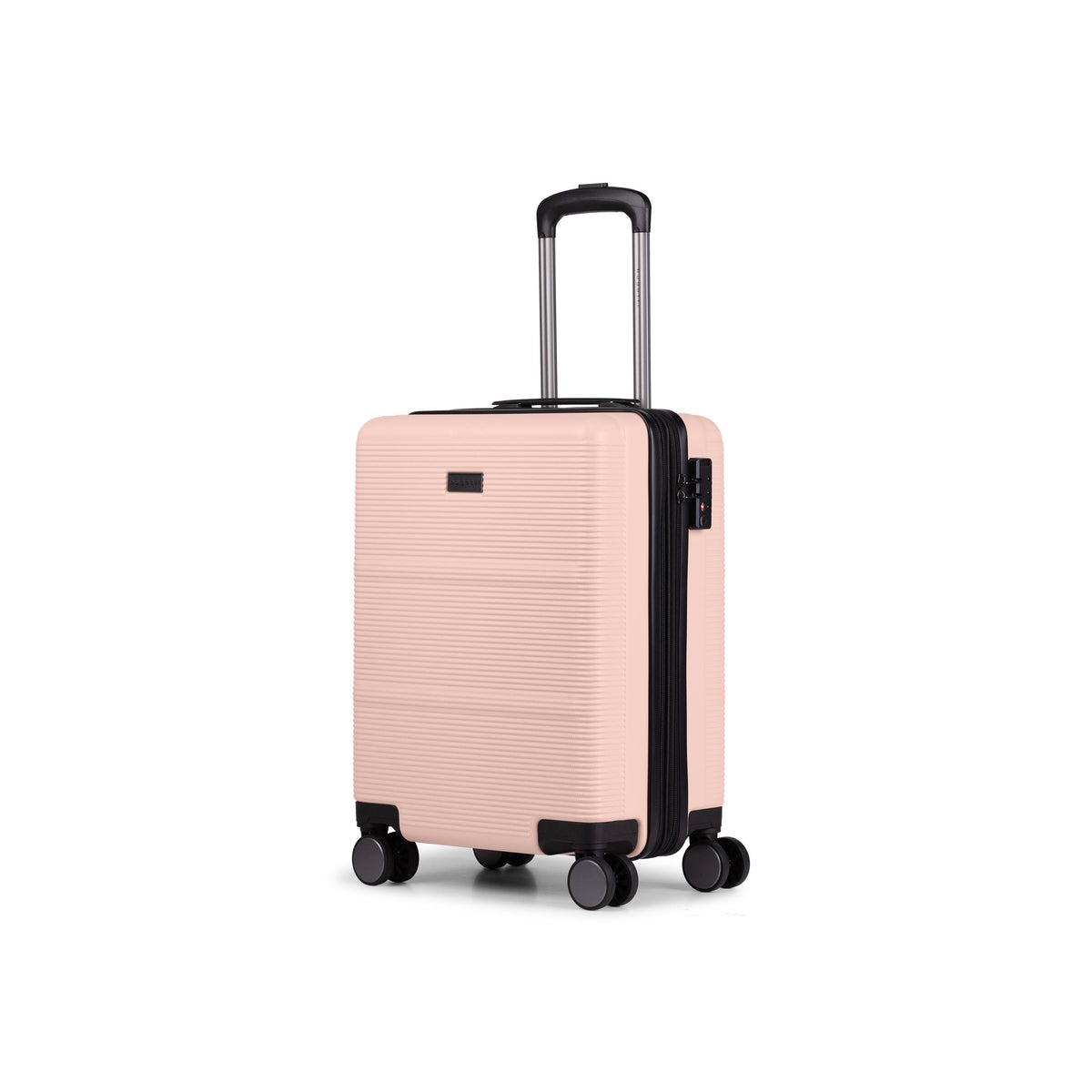 Pink Brussels Medium Check-in luggage by Bugatti Travel with four wheels and a secure zipper closure.