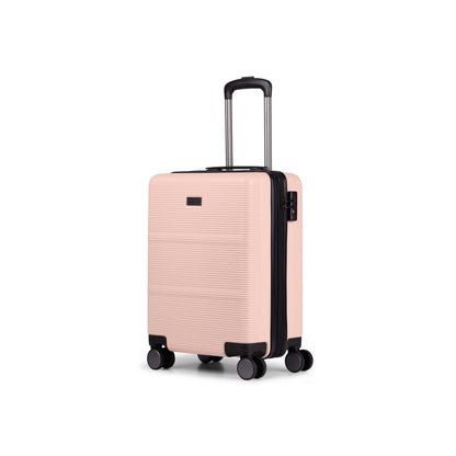 Pink Brussels Medium Check-in luggage by Bugatti Travel with four wheels and a secure zipper closure.