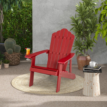 Pair of GBruno Store Adirondack chairs for adults and kids, outdoor patio furniture set, weather-resistant wood design.