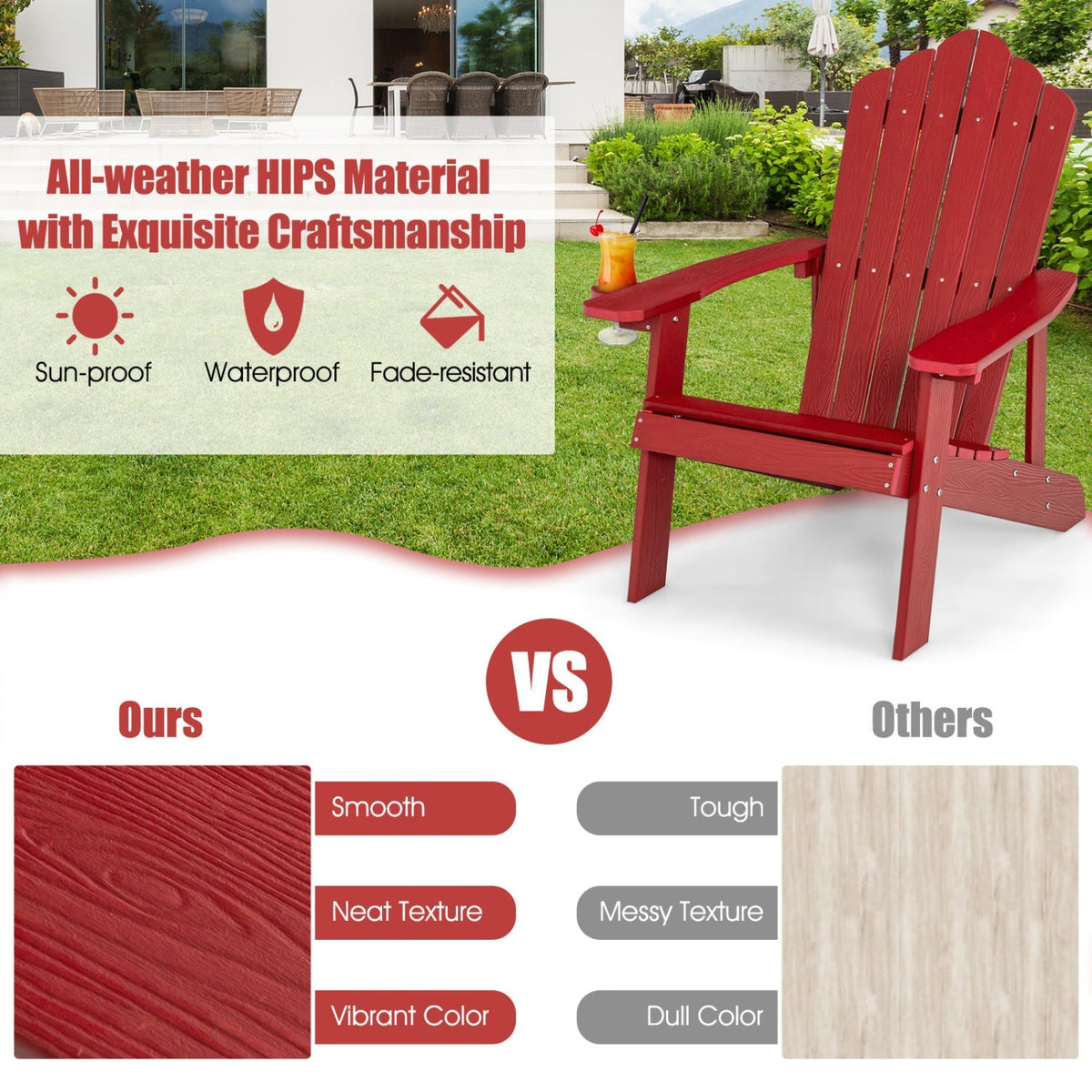 Pair of GBruno Store Adirondack chairs for adults and kids, perfect for patio relaxation and outdoor seating.