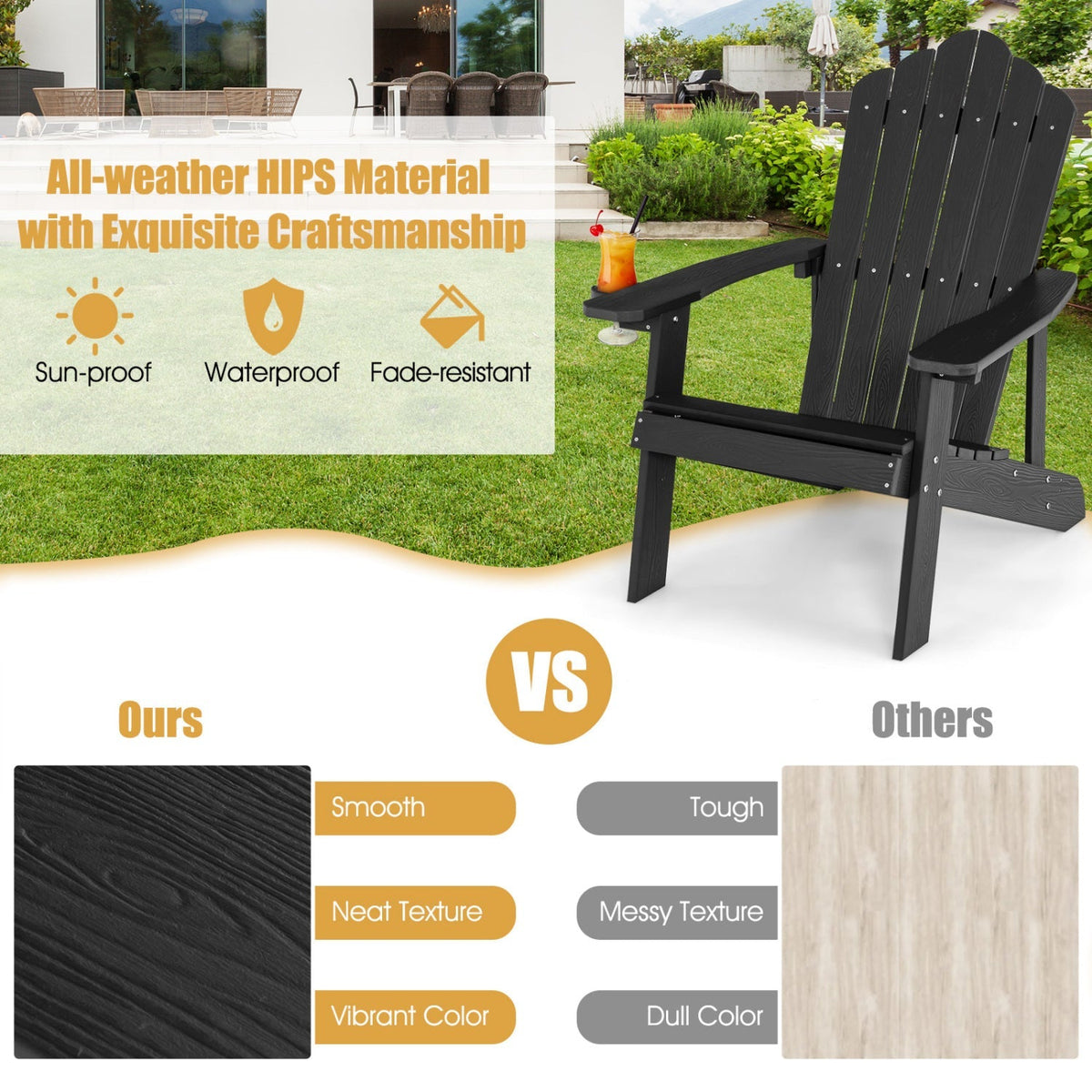 Pair of adult and kids Adirondack chairs from GBruno Store, outdoor patio set with wooden slatted design and wide armrests.