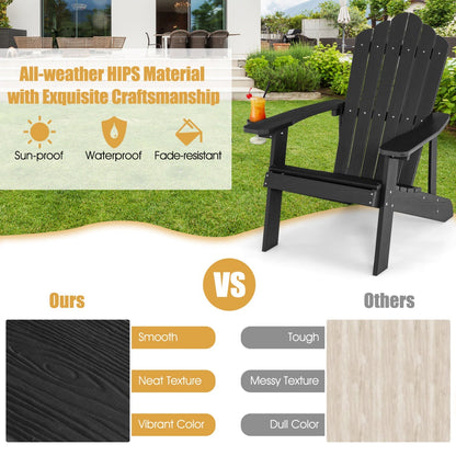 Pair of GBruno Store Adirondack chairs, adult and kids size, perfect for patio relaxation and outdoor seating.