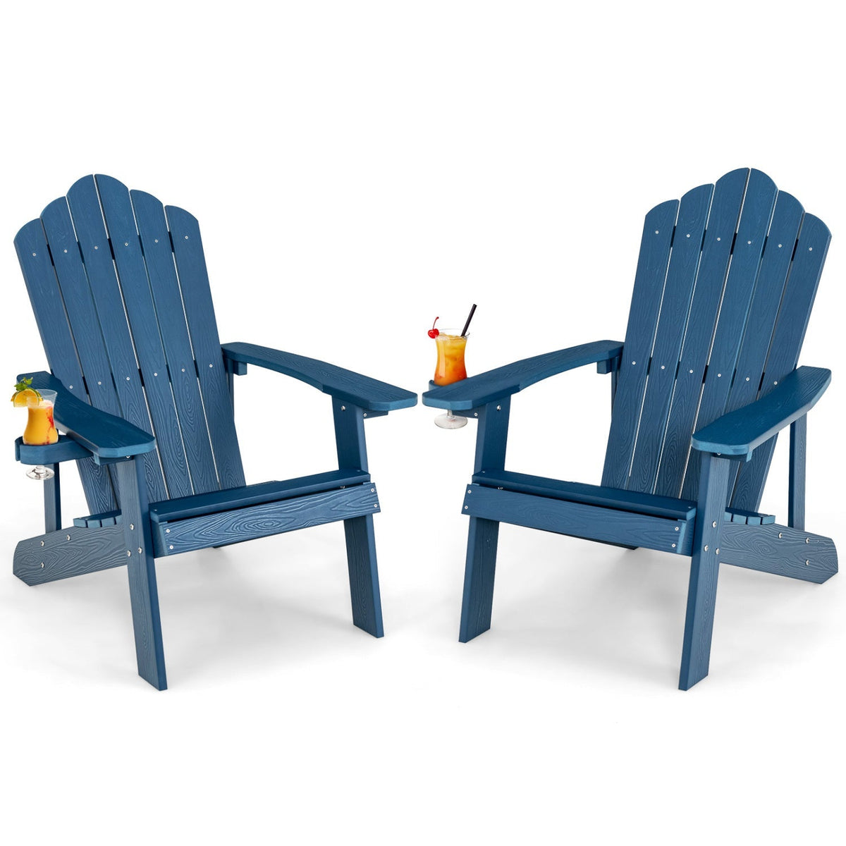 Set of two Adirondack chairs for adults and kids, outdoor patio furniture in classic style, by GBruno Store.