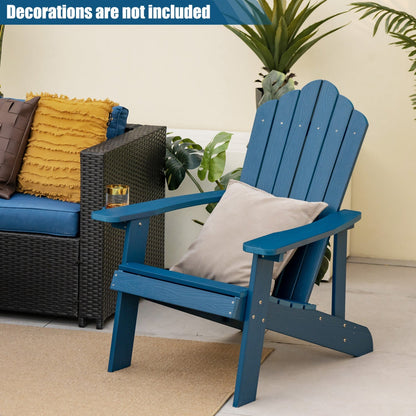 Set of two GBruno Store Adirondack chairs, adult and kids size, perfect for patio relaxation and outdoor seating.