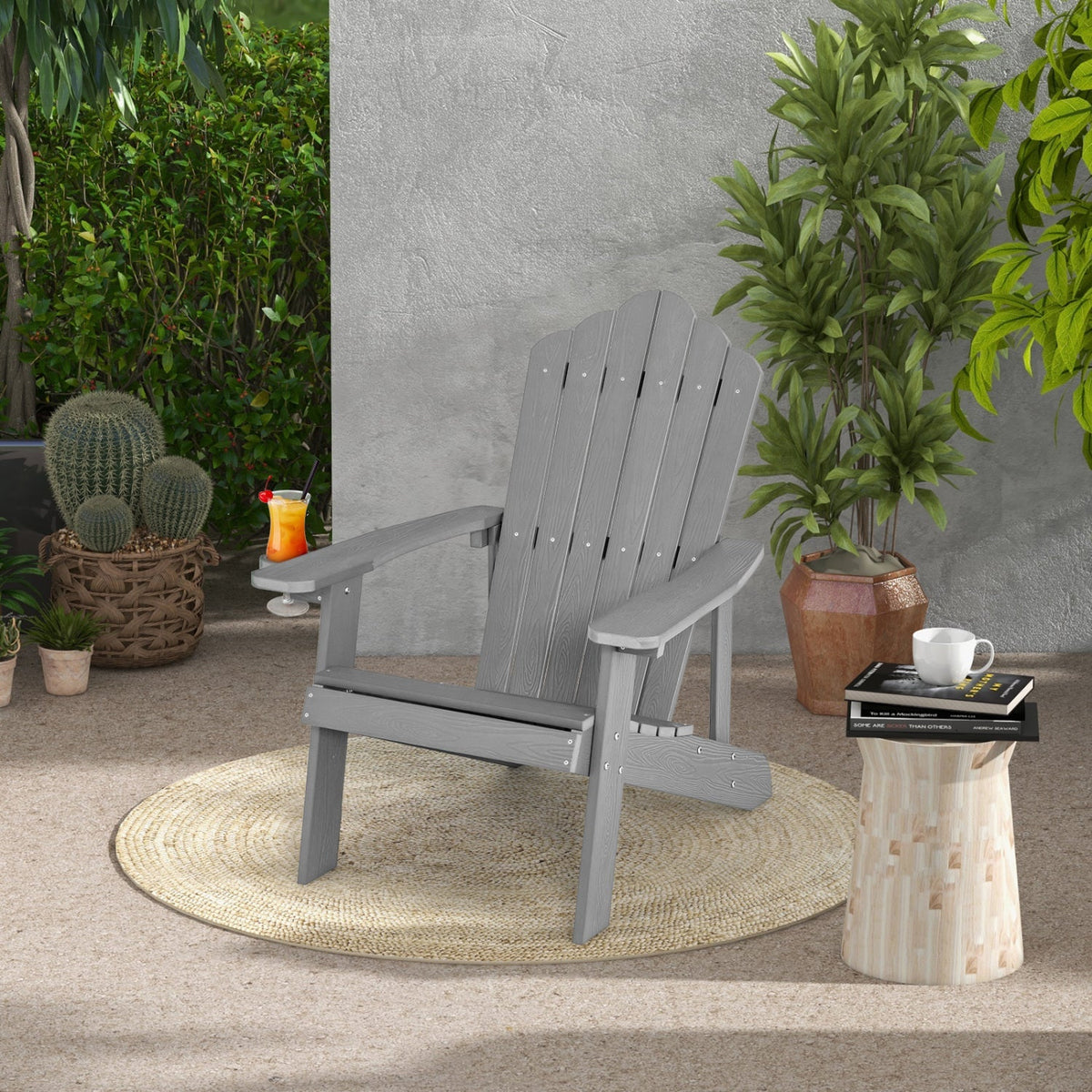 Pair of GBruno Store Adirondack chairs for adults and kids, ideal for outdoor patio relaxation and family gatherings.