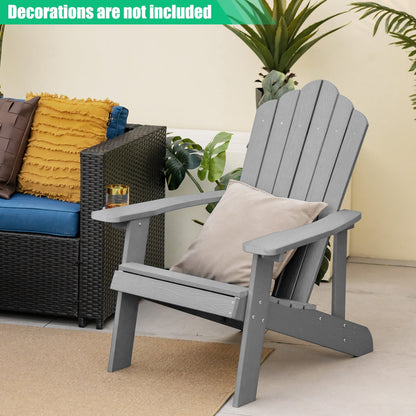 Pair of GBruno Store Adirondack chairs for adults and kids, outdoor patio seating set in natural wood finish.